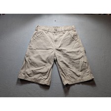 Carhartt B147 TAN Canvas Carpenter Work Shorts Mens 32x10 Tan Cotton Utility