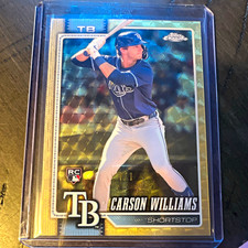 Marketplace image: 2026 Topps Chrome, Carson Williams Superfractor 1/1 RC #195.