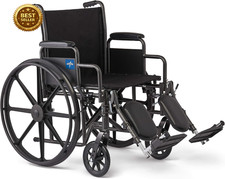 Comfortable Folding Wheelchair 20" Seat Elevating Footrests Swing Arms