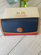 Coach Legacy Colorblock Slim Envelope Wallet B4/Navy Multi Brand New #48182