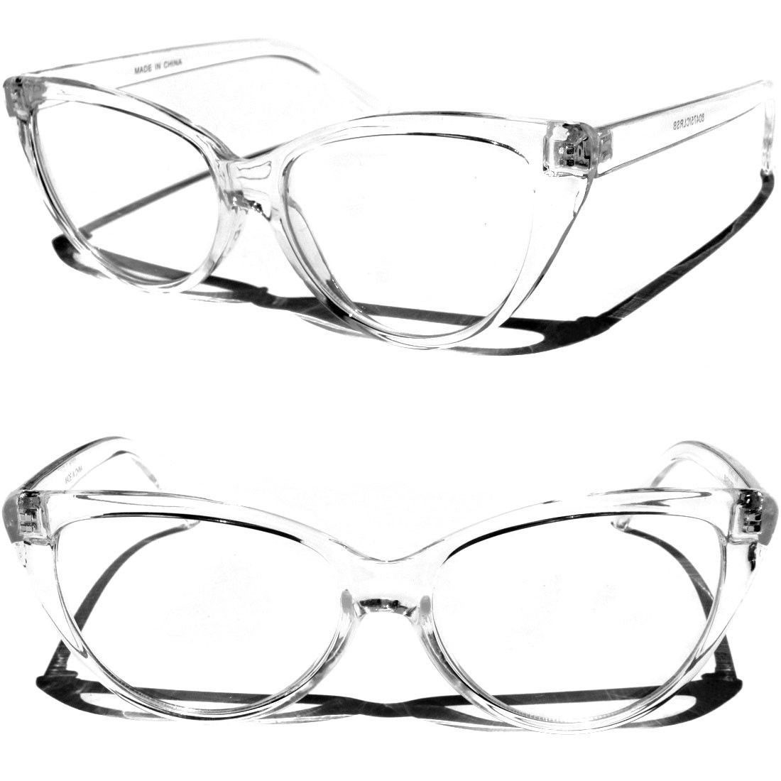 Cat Eye Transparent Frame Clear Lens Eye Glasses Retro  display picture 1