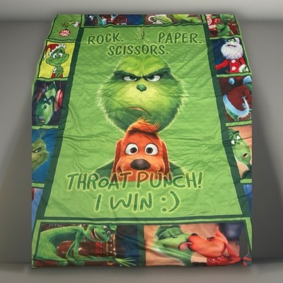 Grinch Blanket Mr. Grinch Rock Paper Scissors Max Cindy Lou Who Children s Story
