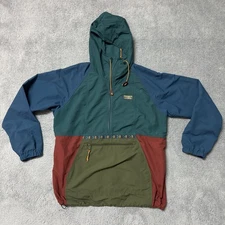 LL Bean Womens Large Mountain Classic Anorak Windbreaker Jacket Colorblock