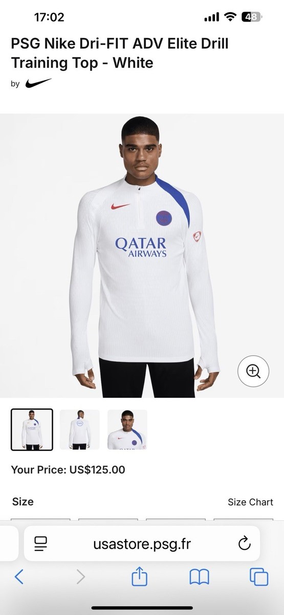 NIKE PSG 25/26 Elite DRI-FIT ADV Strike Soccer Midlayer Drill Top