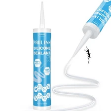 PAULINN Silicone Sealant, 100 Silicone Caulk Clear Waterproof for RV, Kitchen...