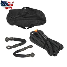 1in × 30ft Kinetic Recovery Rope with 2 Soft Shackle Kit 34000lbs Nylon Tow Rope