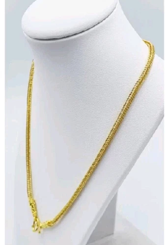 VETEMENTS Collana Catena Maglia 24K Gancio Drago Thai Baht Oro Giallo GP Riempita 20 Gioielli