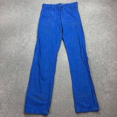 VINTAGE französische Hose Erwachsene 29x32 blau Workwear Chore Distressed Utility Herren