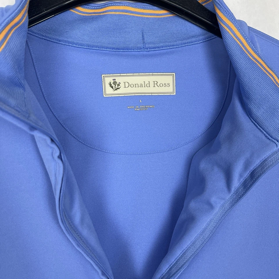 Donald Ross Pullover Men’s Large Periwinkle Lightweight 1/4 Zip Mock Neck Golf - Image 3 of 4