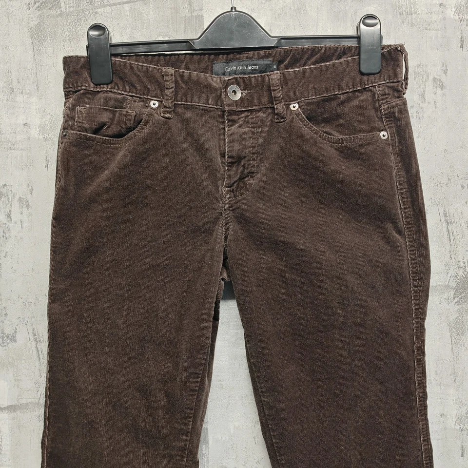 Calvin Klein Jeans Corduroy Trousers Brown Size 10 Fit W33 L32 Low Rise CK Pants - Image 3 of 4