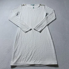 Melissa Odabash Agata Beach Dress Women’s Small White Textured Stripes Swim Pool