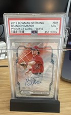 2019 Bowman Sterling - Prospect Autographs Brandon Marsh #BSPA-BM Wave Refractor