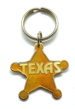 Vintage State of Texas Star Keyring Keychain