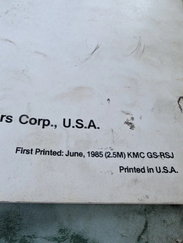 Kawasaki KZ1000 1985 PS KZ100PS suplemento manual de servicio policial 99963-0060-01 Foto 4 de 4