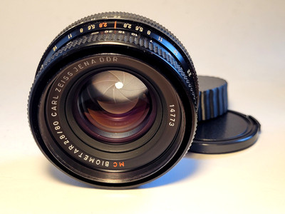 SERVICED MINT Carl Zeiss Jena Biometar 2,8/80 RED MC Pentacon Six  Exakta 66