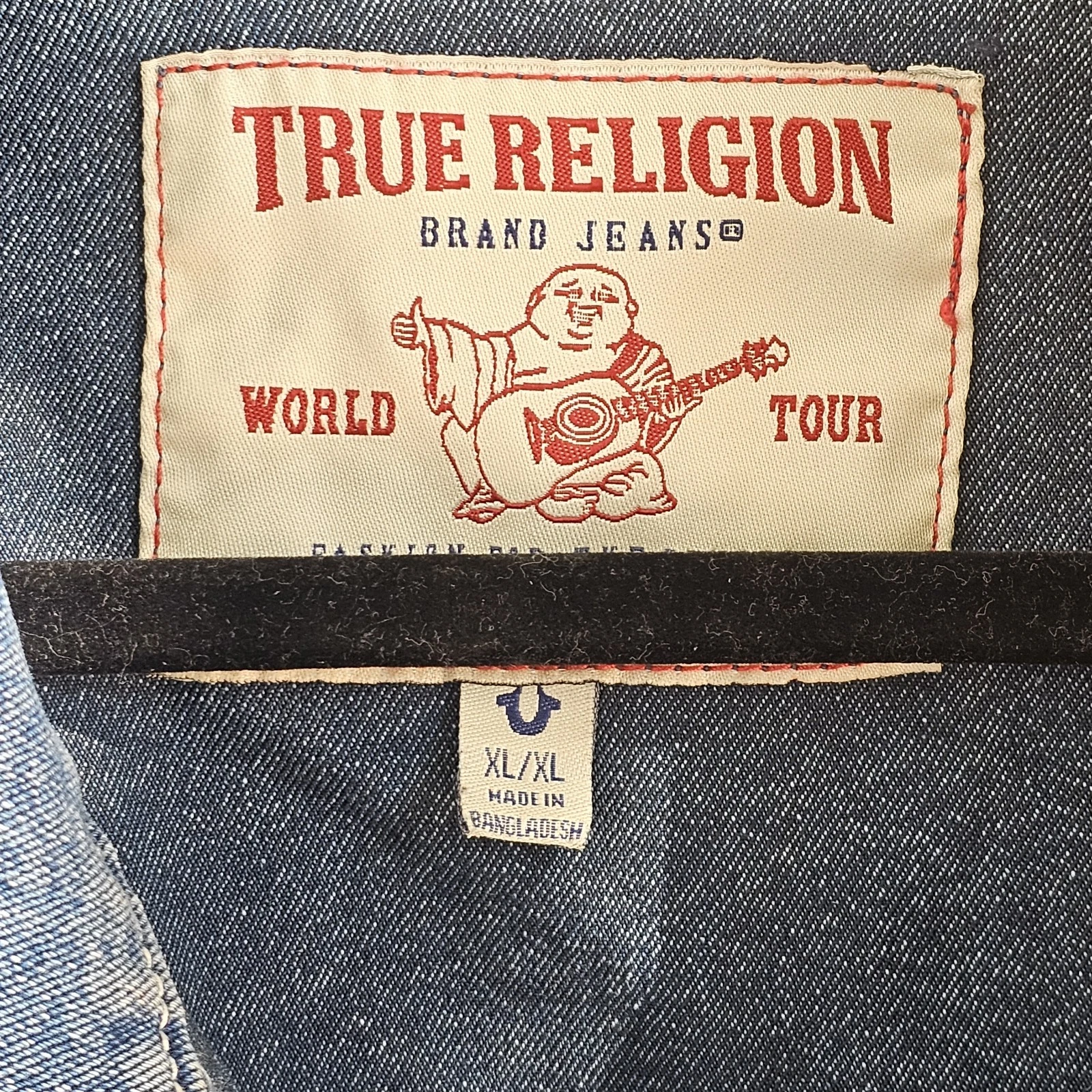 ​True Religion Jimmy Denim Jacket Mens XL Blue Horseshoe Flap Pockets Trucker  image 3