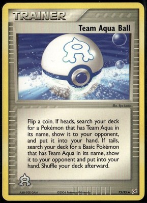 Team Aqua Ball 75/95 Uncommon Team Magma vs Team Aqua LP Pokemon Card