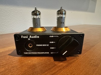 Fosi Audio PHONO BOX X2 Tube MM Phono Preamplifier 2-Ch RCA Out DC 12V