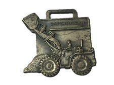 Vintage Caterpillar Watch Fob Construction Heavy Equipment Metal Key Ring Fob