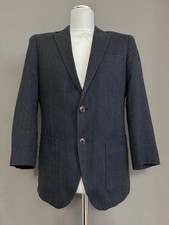Marc O'Polo Sakko Wollsakko Gr. 48 Blau Wolloptik 100% Baumwolle Business Lässig
