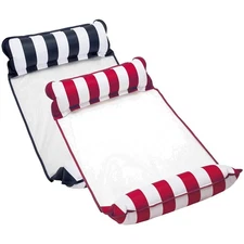 Aqua 4-in-1 Monterey Hammock Float, 2-Pack in Navy & Burgundy – 250lbs Capacity