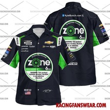 Kyle Busch Nascar Racing 2025 Uniform Apparel Clothes Hawaiian Polo Shirts