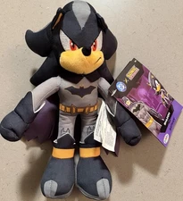 New Sonic the Hedgehog x DC Comics Shadow Batman 9" Plush Jakks Pacific
