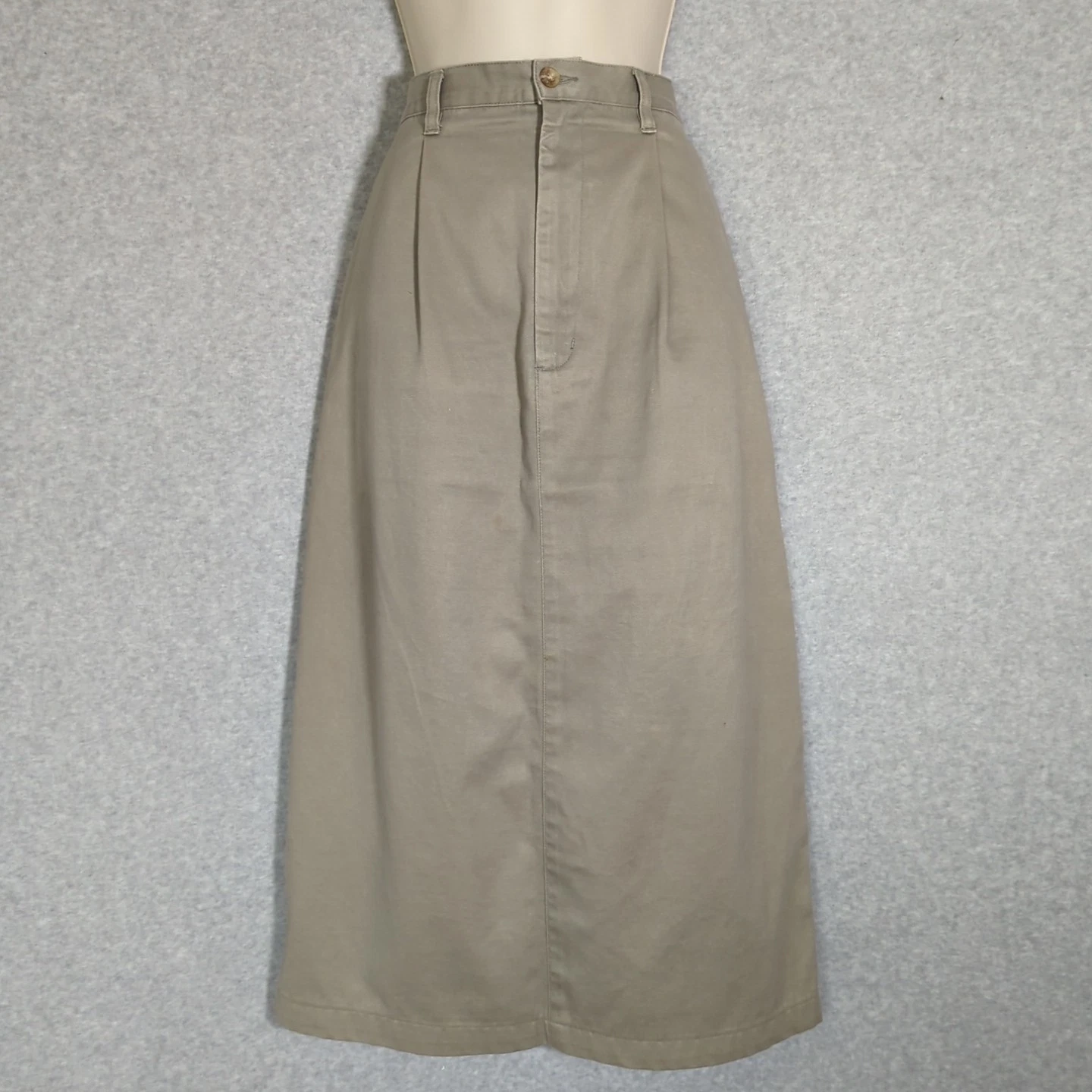 Eddie Bauer 80's VTG Pleated High Waisted Twill 12 Tan Khaki Safari Modest Y2K