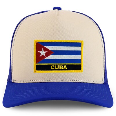 Cuba Flag Embroidered Patch 5 Panel Pro Style Mesh Back Cap-Free shipping