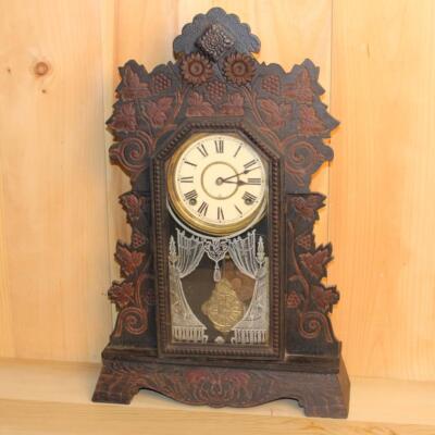Antique Gilbert 8 Day Oak Parlor Clock ~ Serviced and Running