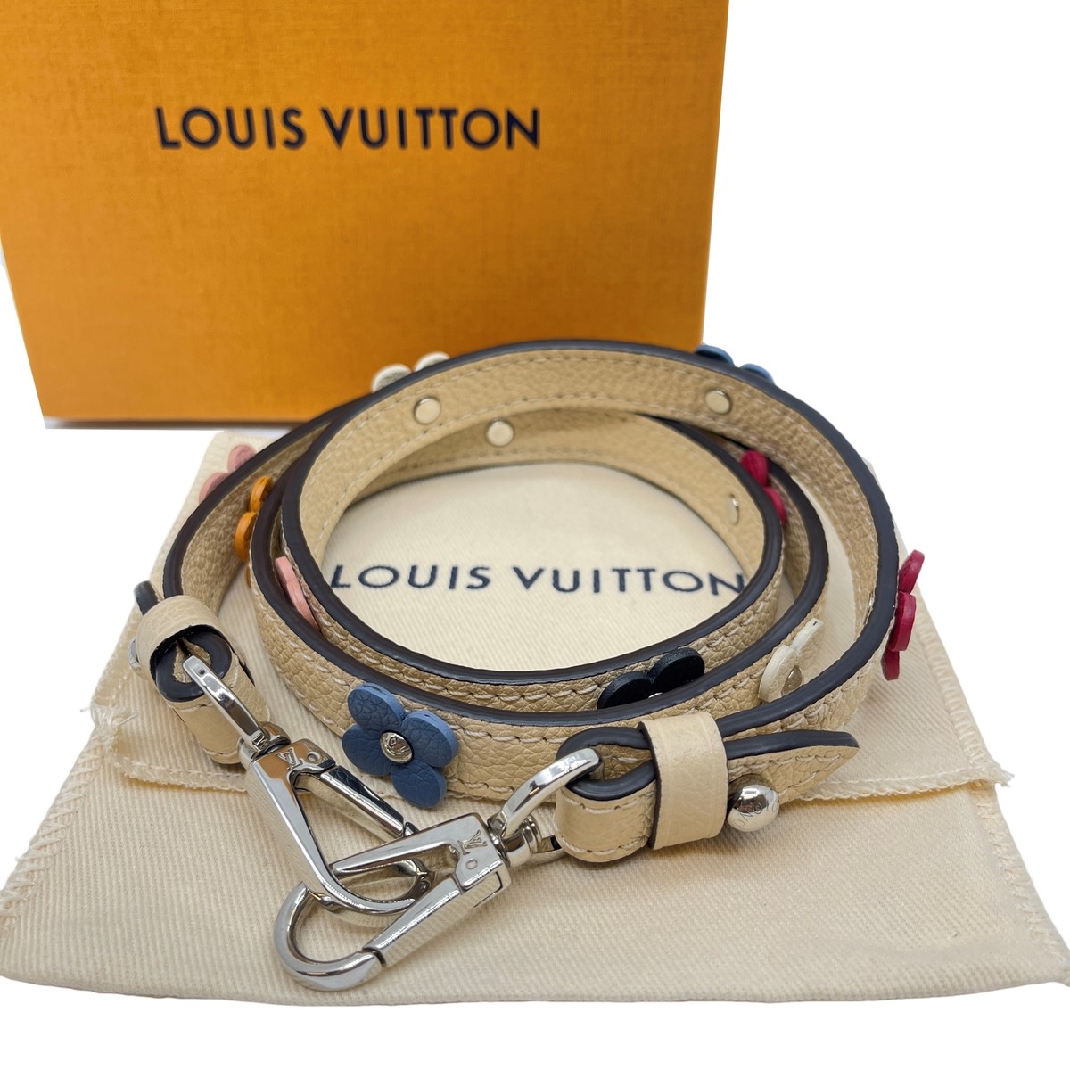 Authentic LOUIS VUITTON Multi Flower Shoulder Strap Beige Authentic LOUIS VUITTON Multi Flower Shoulder Strap Beige