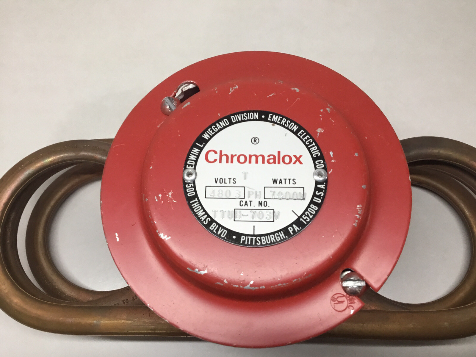 Chromalox URN Immersion Heater Type TTUH-703V 480 volts 3phase 7000w New Surplus