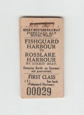 GWR Steamer 5 Ticket Pack Fishguard Harbour to Rosslare Harbour, Hotel Trip