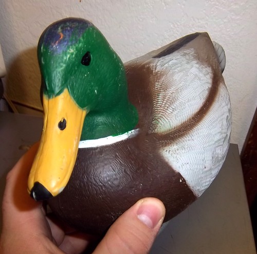 Flambeau Storm Front mallard duck decoy w lead weight and string, excellent - Picture 3 of 3