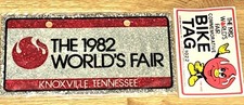Vtg 1982 Knoxville TN World's Fair Sealed Bike/Bicycle License Plate Reflector