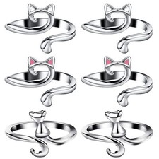 6 Pcs Adjustable Metal Yarn Crochet Tension Ring for Finger DIY Crafts Gifts