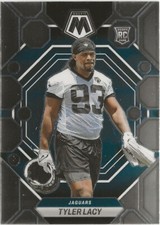 2023 Panini Mosaic Tyler Lacy RC Rookie Card Jacksonville Jaguars. rookie card picture