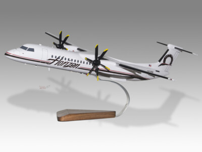 De Havilland Canada DHC-8-400 Dash 8 Horizon Air Handcrafted Wood Display Model