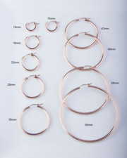 2.3mm Rose Gold Filled Tube Hoop Earrings - Different Sizes - Top Quality