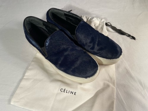 Celine navy blue pony hair sneakers size 39