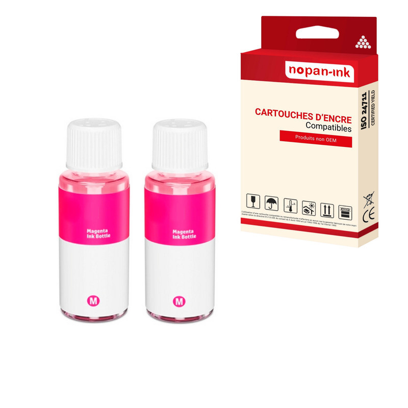 Cartouche compatible Canon GI55 GI 55 GI55M 6290C001 Magenta encre pour imprimante lot de 2