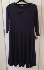 Oxiuli fashion Knee Length Purple Fit And Flair Dress, Side Zipper, Size 2X
