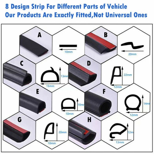 Door Seal Strip Kit Rubber Weather Draft Wind Noise For Volkswagen Tiguan - Picture 3 of 12