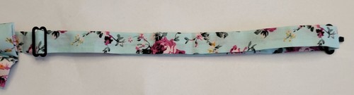FLOWER FLORAL PRINT ADJUSTABLE BOW TIE PRE-TIED BLUE ROSES BUDS - Picture 6 of 7