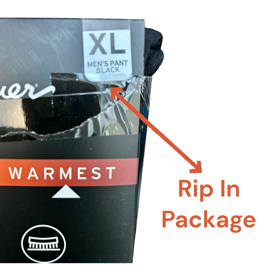 New Mens Eddie Bauer Black Pants XLarge Base Layer Heavyweight Mini