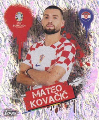 Topps Euro 2024 Sticker Croatia CRO 3 Mateo Kovacic Artist Glitter