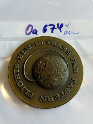 Medaille KLM 50 Years Far Eastern Flights ca 60mm (oa674)