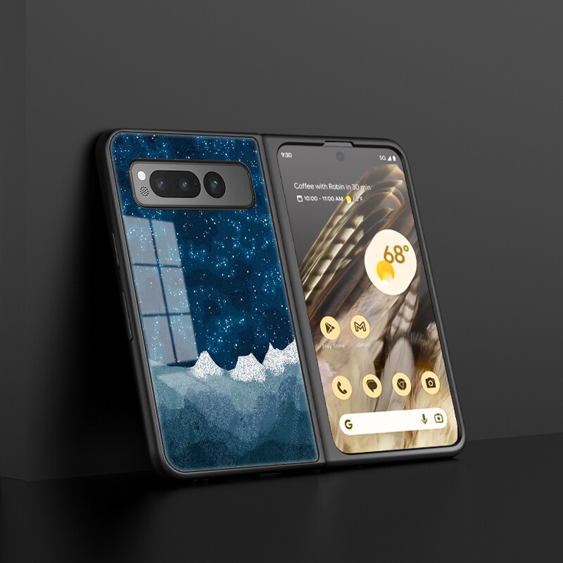 Coque Robuste Google Pixel Fold – Ciel étoilé, Verre Trempé + TPU, Antichoc