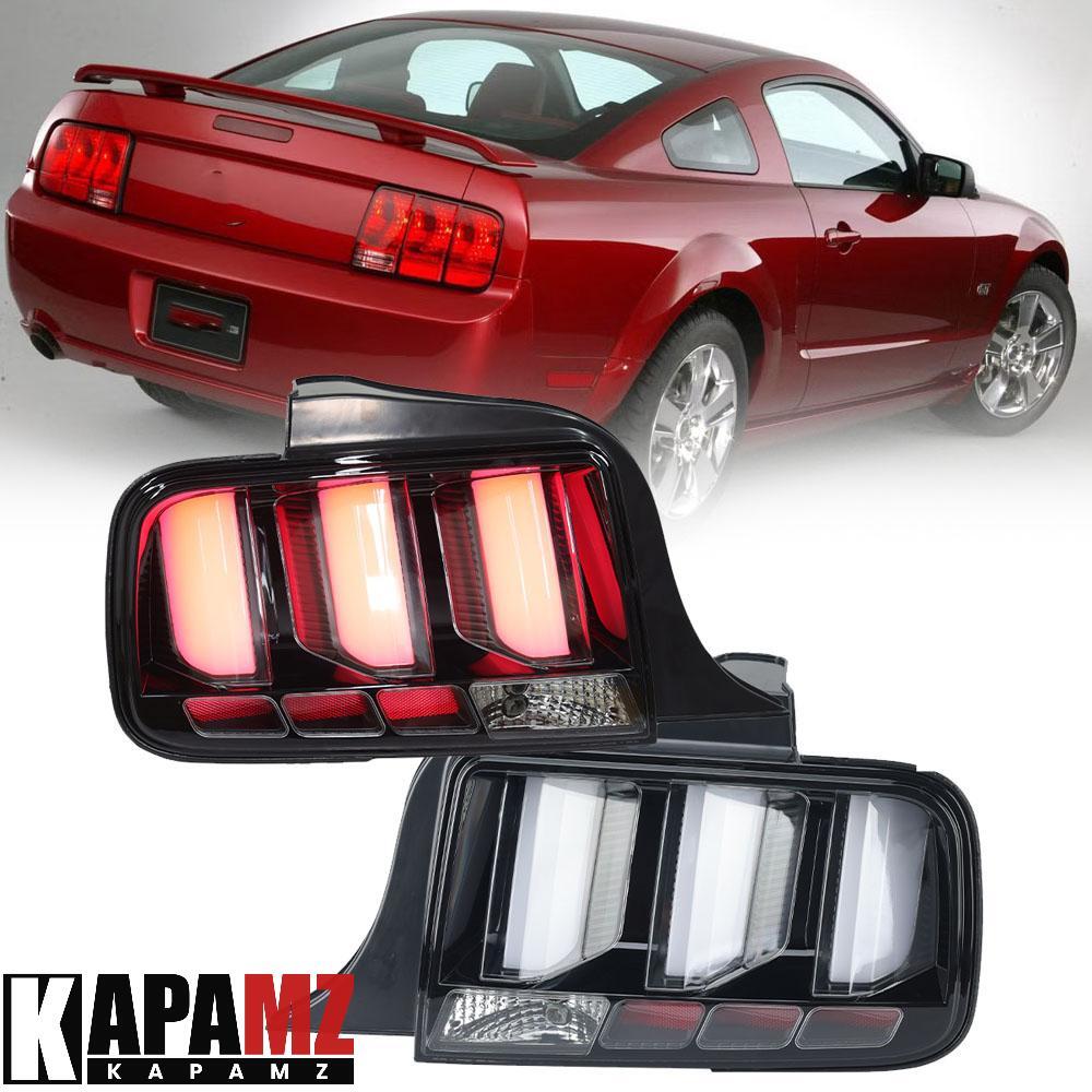 Pair LED Rear Tail Light Lamp Brake For Ford Mustang 2005-2008 2009 Clear Lens