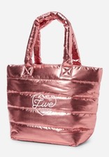 Justice Girls Quilted Weekender Puffy Tote Bag Rose Gold Sports Sleepover NWT